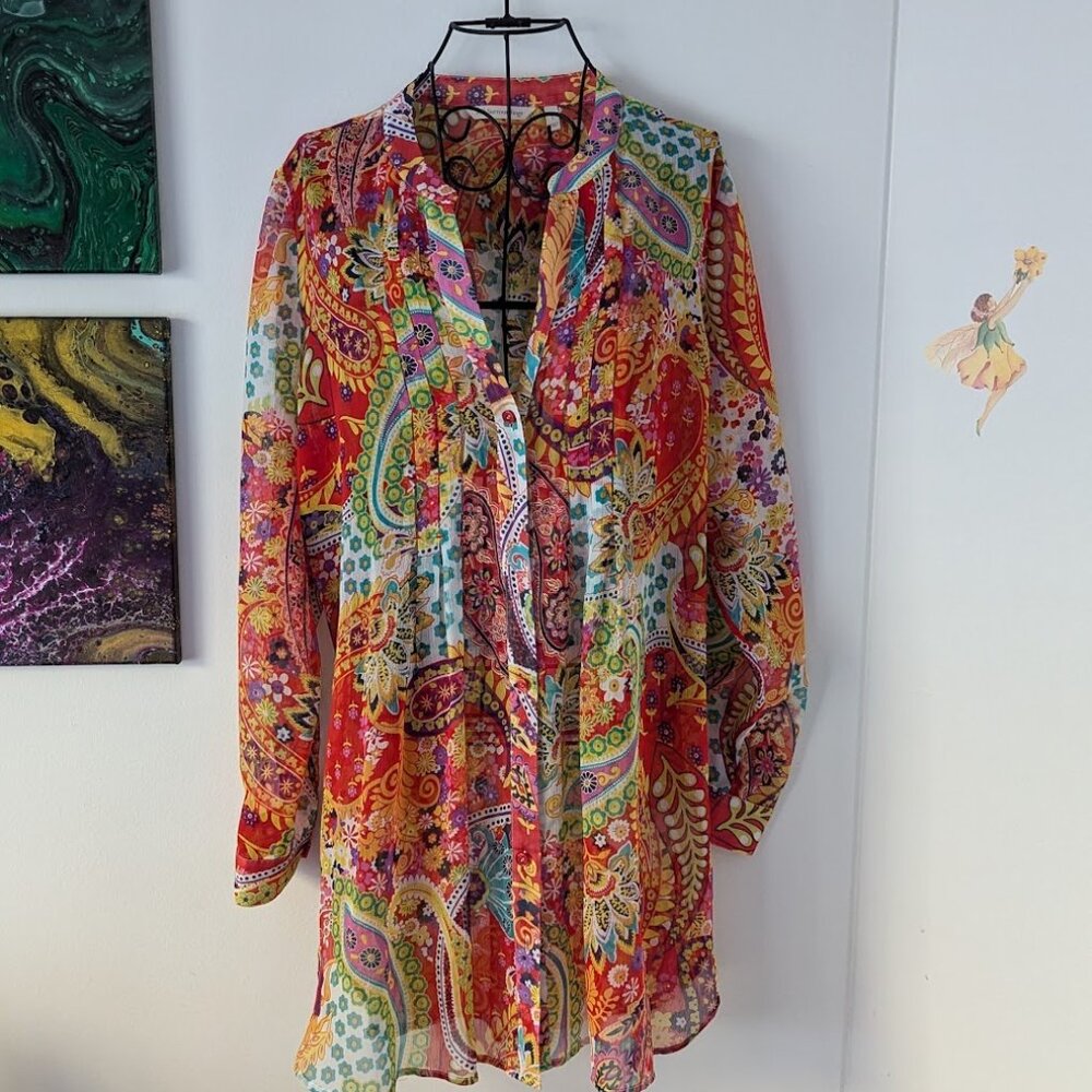 Soft Surroundings Sheer Floral Tunic